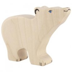 Drevená postavička Ľadový medvedík so zdvihnutou hlavou