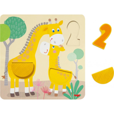Drevená hračka na učenie farieb a čísiel Divoké zvieratká