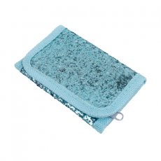 Trblietavá peňaženka na suchý zip Modrá