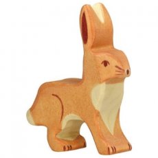 Drevená postavička Zajačik so stojacimi ušami