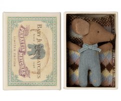 Myška Baby v škatuľke od zápaliek Blue