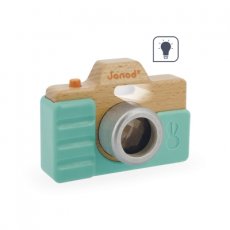 Detský drevený fotoaparát so zvukom a svetlom