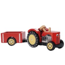 Traktor červený s prívesom Bertie